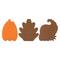 Glitzhome® 7" Thanksgiving Wooden Pumpkin, Turkey & Croissant Table Décor Set